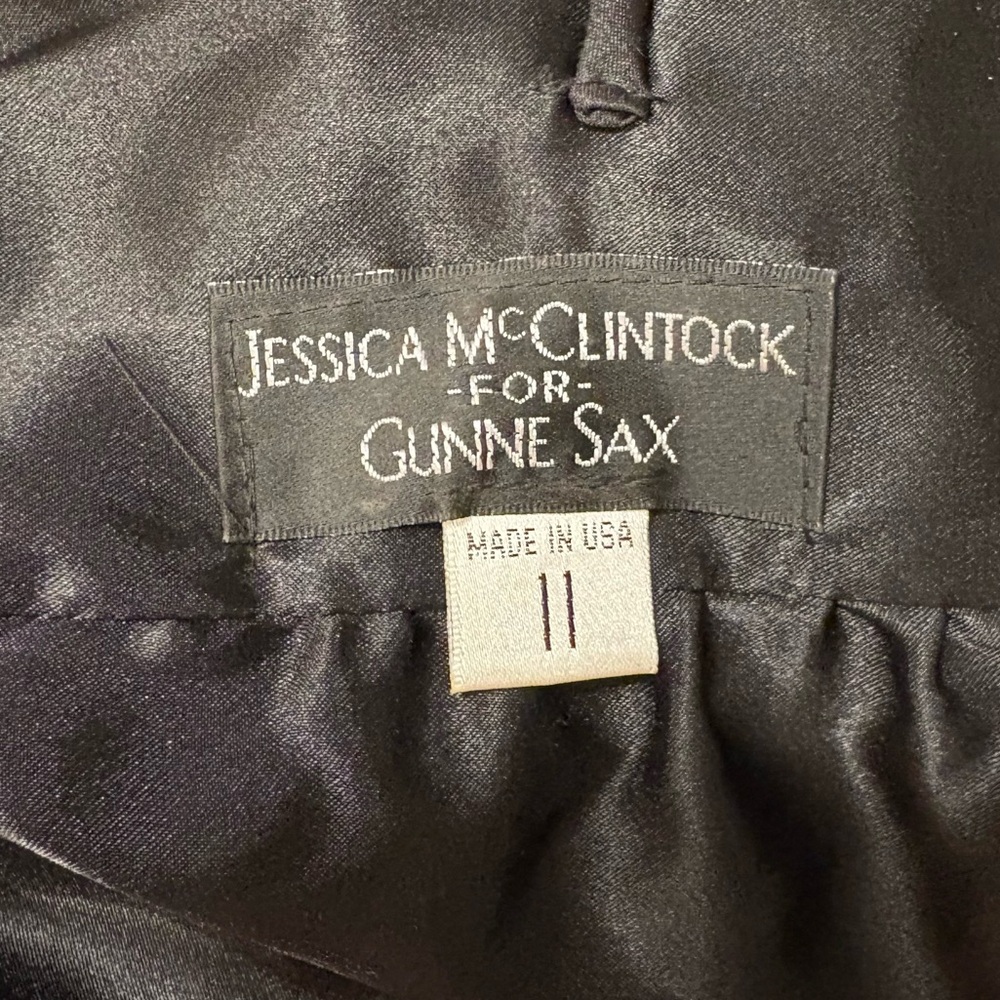 Vintage Jessica McClintock Gunne Sax 90s Rhinestone Babydoll Bubble Hem Dress 11 - Picture 6 of 8